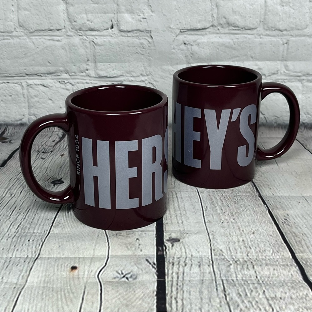 Galerie HERSHEY'S Chocolate Coffee Hot Chocolate Mugs Cups Set of 2 - 12 oz.